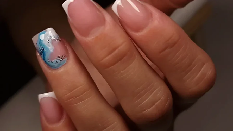  French manicure with gel polish